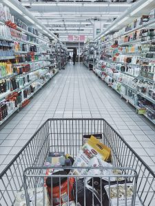 Grocery Store aisle with cart