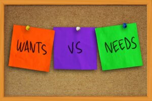 wants vs needs bulletin board