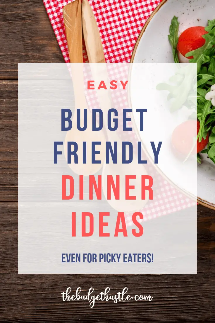 budget dinner ideas pinterest graphic