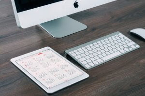 computer and calendar