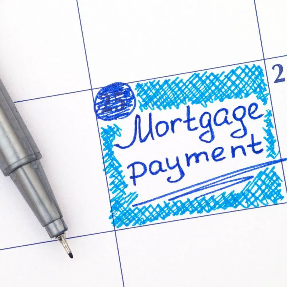 mortgage payment circled on a calendar