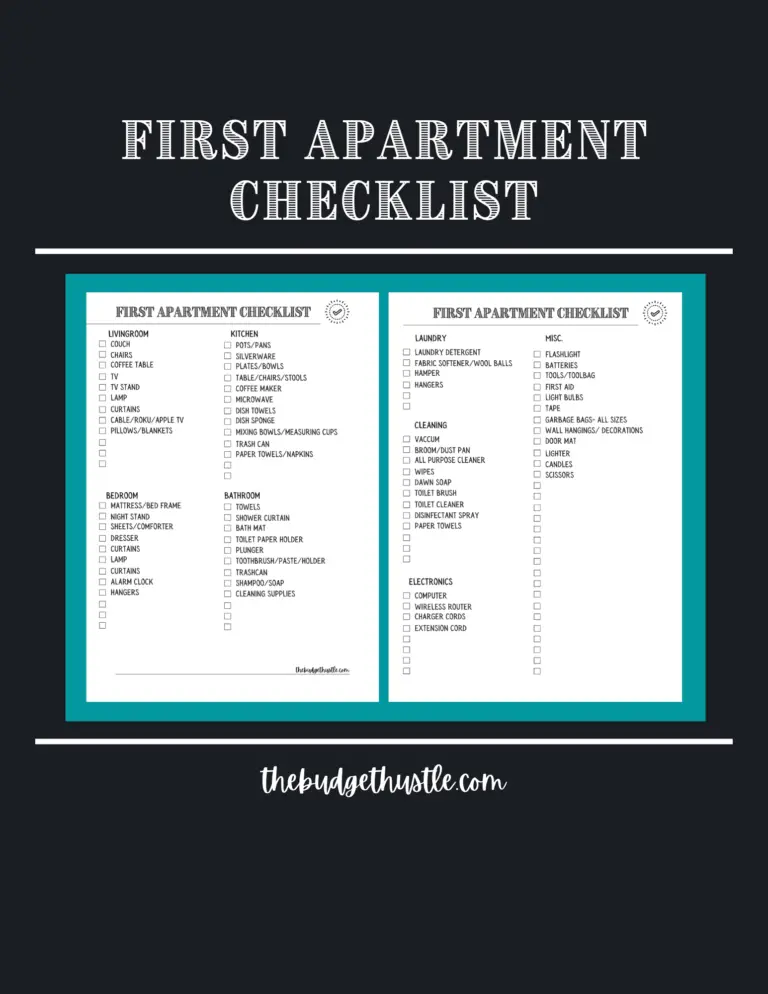 Insanely Easy First Apartment Checklist - The Budget Hustle